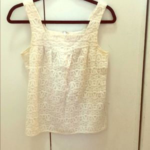 Tibi white floral strapless blouse